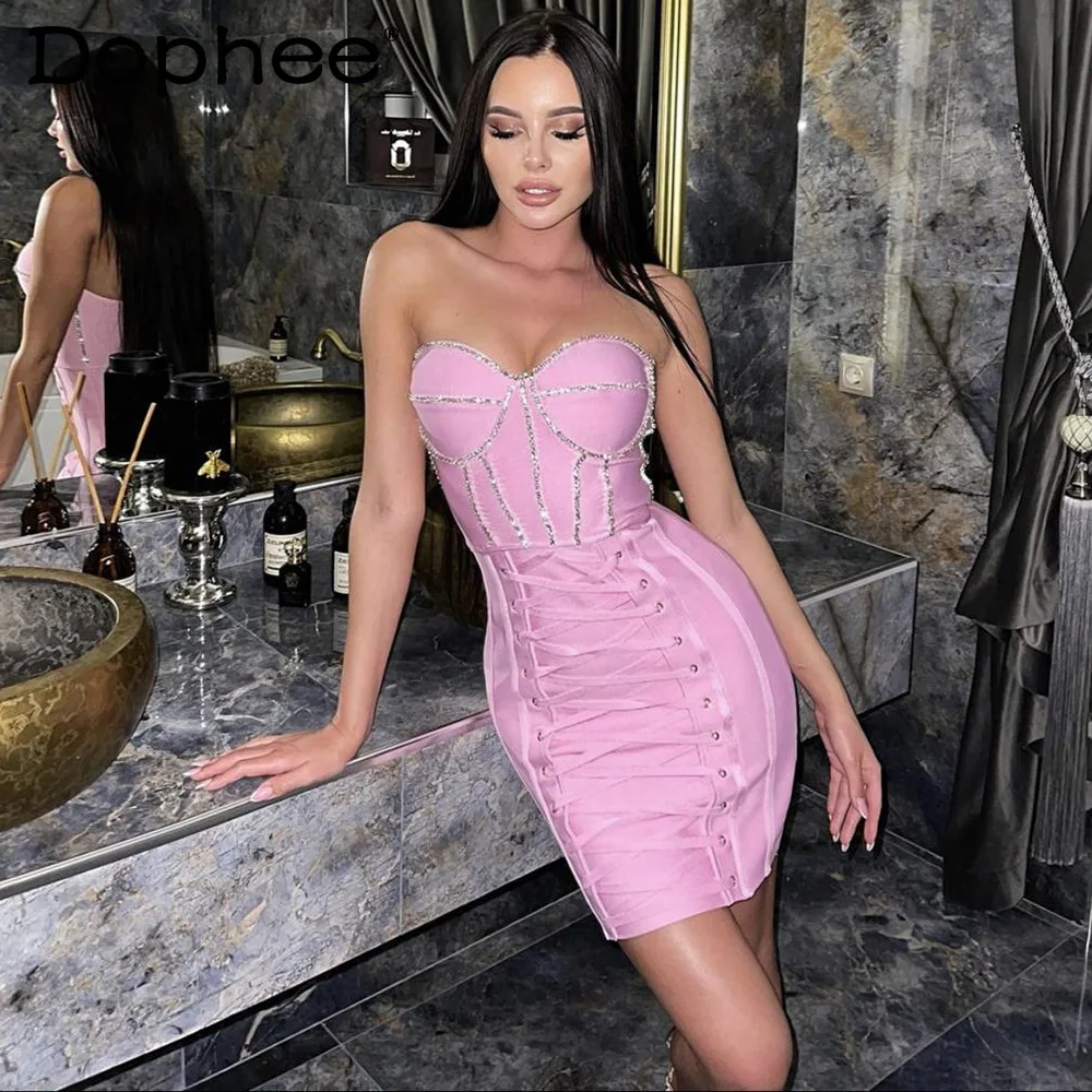 Sexy Off-Shoulder Lace-up Wrapped Dress Women Evening Party Club Bandage Bodycon Mini Sundress 2022 New Summer Vestido Feminino
Sexy Off-Shoulder Lace-up Wrapped Dress Women Evening Party Club Bandage Bodycon Mini Sundress 2022 New Summer Vestido Feminino