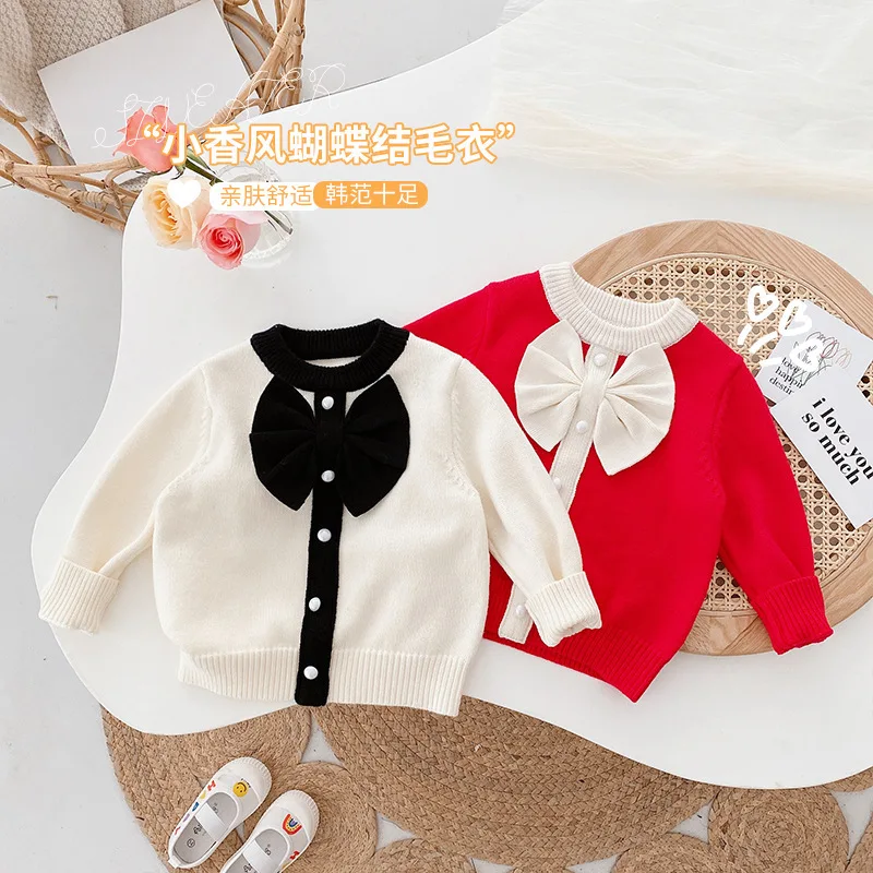 Girl's Sweet Princess Jacket Spring and Autumn Girl's Baby Bow Knit Sweater Children's Sweater Baby Girl Sweater
Girl's Sweet Princess Jacket Spring and Autumn Girl's Baby Bow Knit Sweater Children's Sweater Baby Girl Sweater