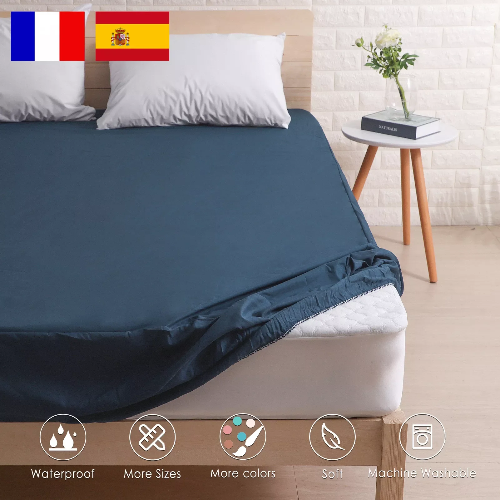 Fitted Sheet Waterproof Mattress Cover Colorful Bed Cover Breathable Deep Pocket for 30CM 1 PC cobertores de cama
Fitted Sheet Waterproof Mattress Cover Colorful Bed Cover Breathable Deep Pocket for 30CM 1 PC cobertores de cama
