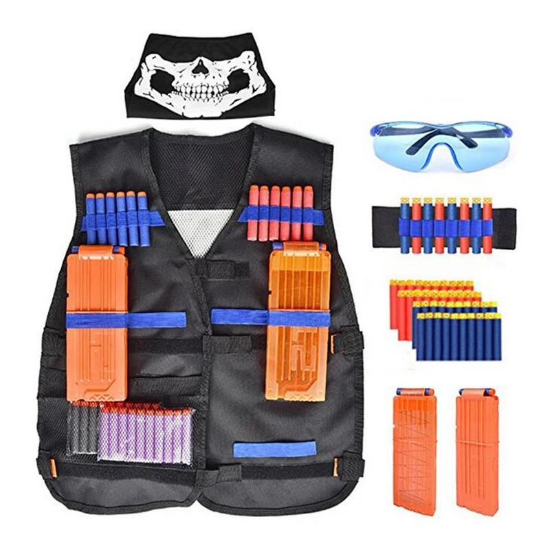 Набор детских тактических жилетов для Nerf Guns серии N-Strike с запасными дартами, зажимами для перезагрузки, маской, защитными очками для браслет...
Набор детских тактических жилетов для Nerf Guns серии N-Strike с запасными дартами, зажимами для перезагрузки, маской, защитными очками для браслет...