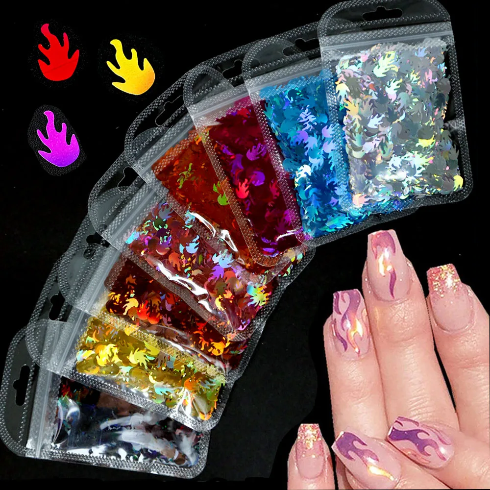 1Bag 3D Laser Fire Flame Glitter Flakes Holographic Gold Silver Red Fire Design Decal Sequins Nail Art for Manicure #%541
1Bag 3D Laser Fire Flame Glitter Flakes Holographic Gold Silver Red Fire Design Decal Sequins Nail Art for Manicure #%541