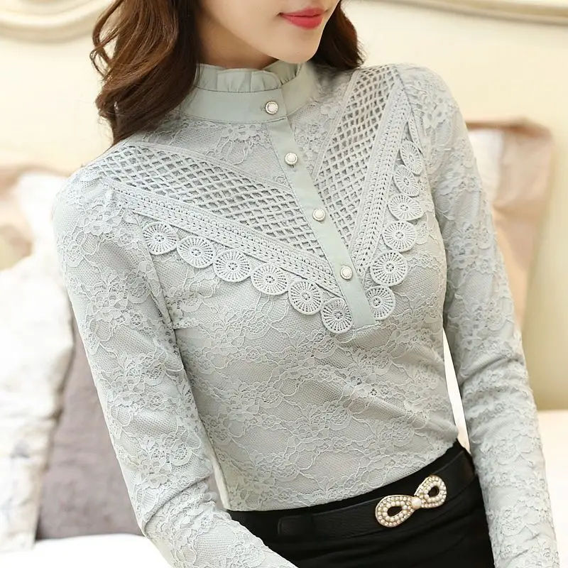 Lace bottoming shirt female 2022 autumn and winter new women's Korean version of long-sleeved high collar wild warm top
Lace bottoming shirt female 2022 autumn and winter new women's Korean version of long-sleeved high collar wild warm top
