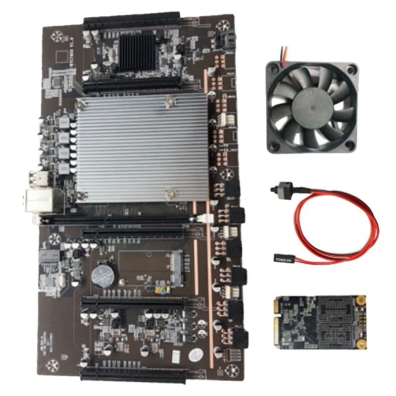 BTC Mining Motherboard X79 H61 5X PCI-E LGA 2011 with Cooling Fan+Switch Cable+120G SSD Support 3060 3080 Graphics Card
BTC Mining Motherboard X79 H61 5X PCI-E LGA 2011 with Cooling Fan+Switch Cable+120G SSD Support 3060 3080 Graphics Card