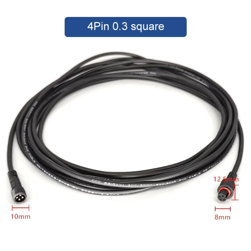 4-контактный водонепроницаемый разъем 2,4 ~ 6 А 0,3/0,5/0,75 квадратный штекер «папа-мама» удлинительные линии наружного светодиодного освещения 1 м 3 м 5 метров IP67 
4-контактный водонепроницаемый разъем 2,4 ~ 6 А 0,3/0,5/0,75 квадратный штекер «папа-мама» удлинительные линии наружного светодиодного освещения 1 м 3 м 5 метров IP67