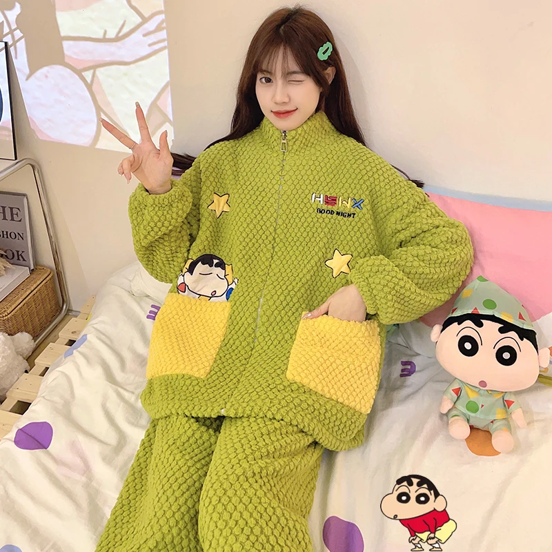 Cartoon Funny Crayon Shin-Chan Soft Coral Velvet Pajamas Winter Thickening Comfortable Plush Sleepwear Cute Household Clothes
Cartoon Funny Crayon Shin-Chan Soft Coral Velvet Pajamas Winter Thickening Comfortable Plush Sleepwear Cute Household Clothes