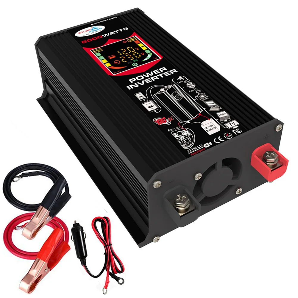 Voltage Converter Power Inverter DC 12V To AC 110V Overload Protection 6000W Car Charger Adapter Power Equipment
Voltage Converter Power Inverter DC 12V To AC 110V Overload Protection 6000W Car Charger Adapter Power Equipment