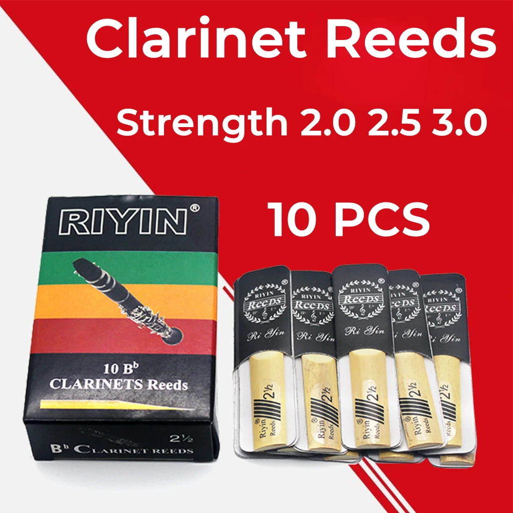 10Pcs For Bb Clarinet Reeds Strength 2 2.5 3 Woodwind Instrument Clarinet Accessories High Quality Reed High-strength Part
10Pcs For Bb Clarinet Reeds Strength 2 2.5 3 Woodwind Instrument Clarinet Accessories High Quality Reed High-strength Part