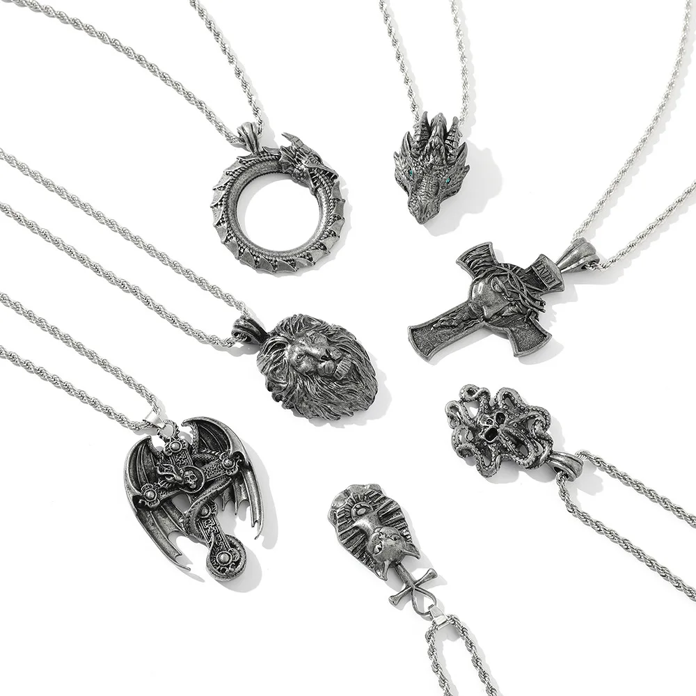 WANGAIYAO new fashion personality men's and women's ouroboros necklace pendant metal hip-hop ins punk retro couple jewelry
WANGAIYAO new fashion personality men's and women's ouroboros necklace pendant metal hip-hop ins punk retro couple jewelry