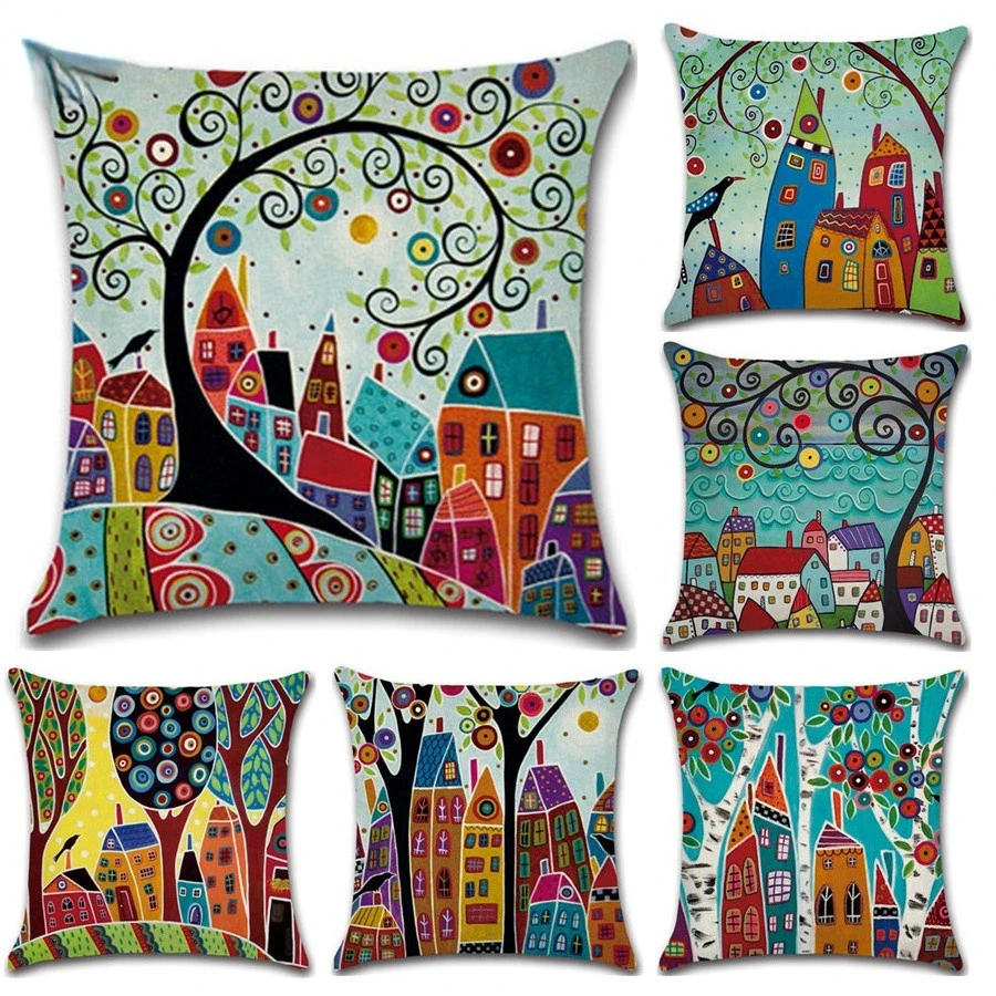 Hand-Painted Retro Rural Color Cities 45*45cm Cushion Cover Linen Throw Pillow Car Home Decoration Decorative Pillowcase
Hand-Painted Retro Rural Color Cities 45*45cm Cushion Cover Linen Throw Pillow Car Home Decoration Decorative Pillowcase