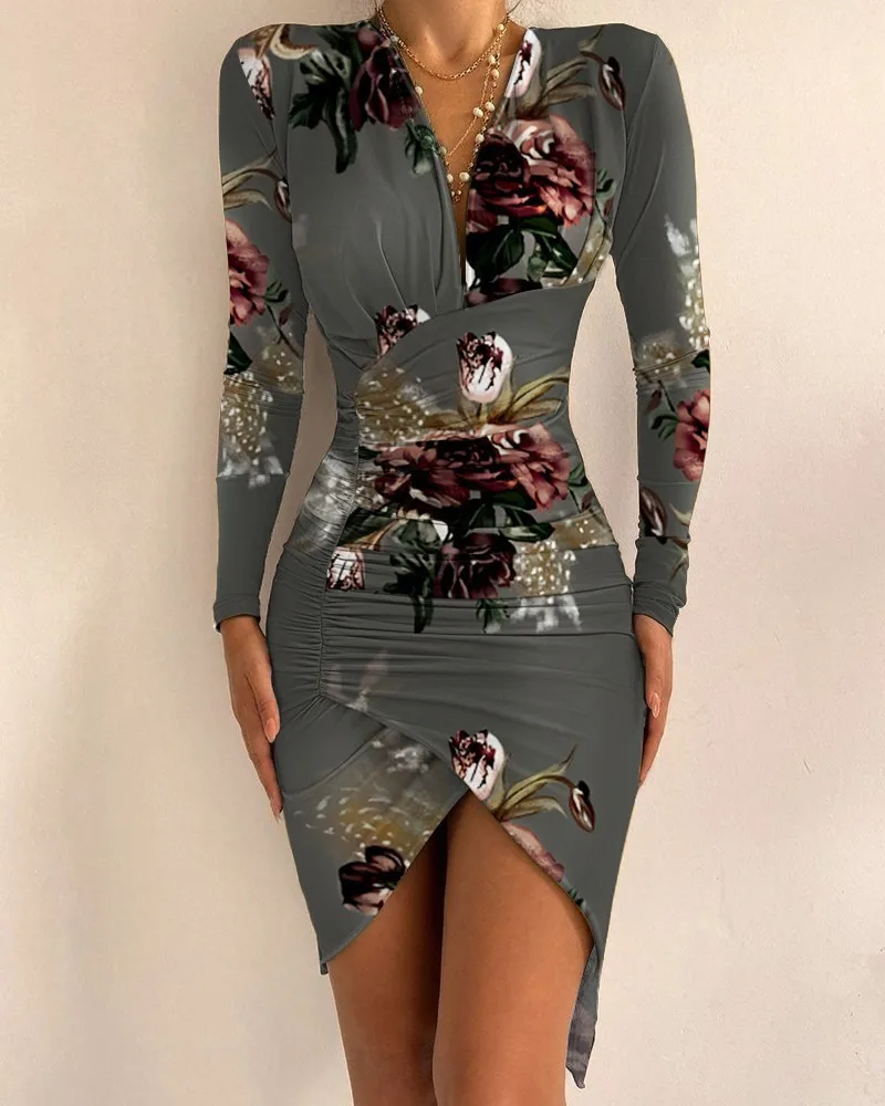 2022 Woman Clothes Hot Sale New Autumn Long-sleeved V-neck Printed Tight-fitting Slit Mini V-neck Sexy Asymmetric Dresses Women
2022 Woman Clothes Hot Sale New Autumn Long-sleeved V-neck Printed Tight-fitting Slit Mini V-neck Sexy Asymmetric Dresses Women