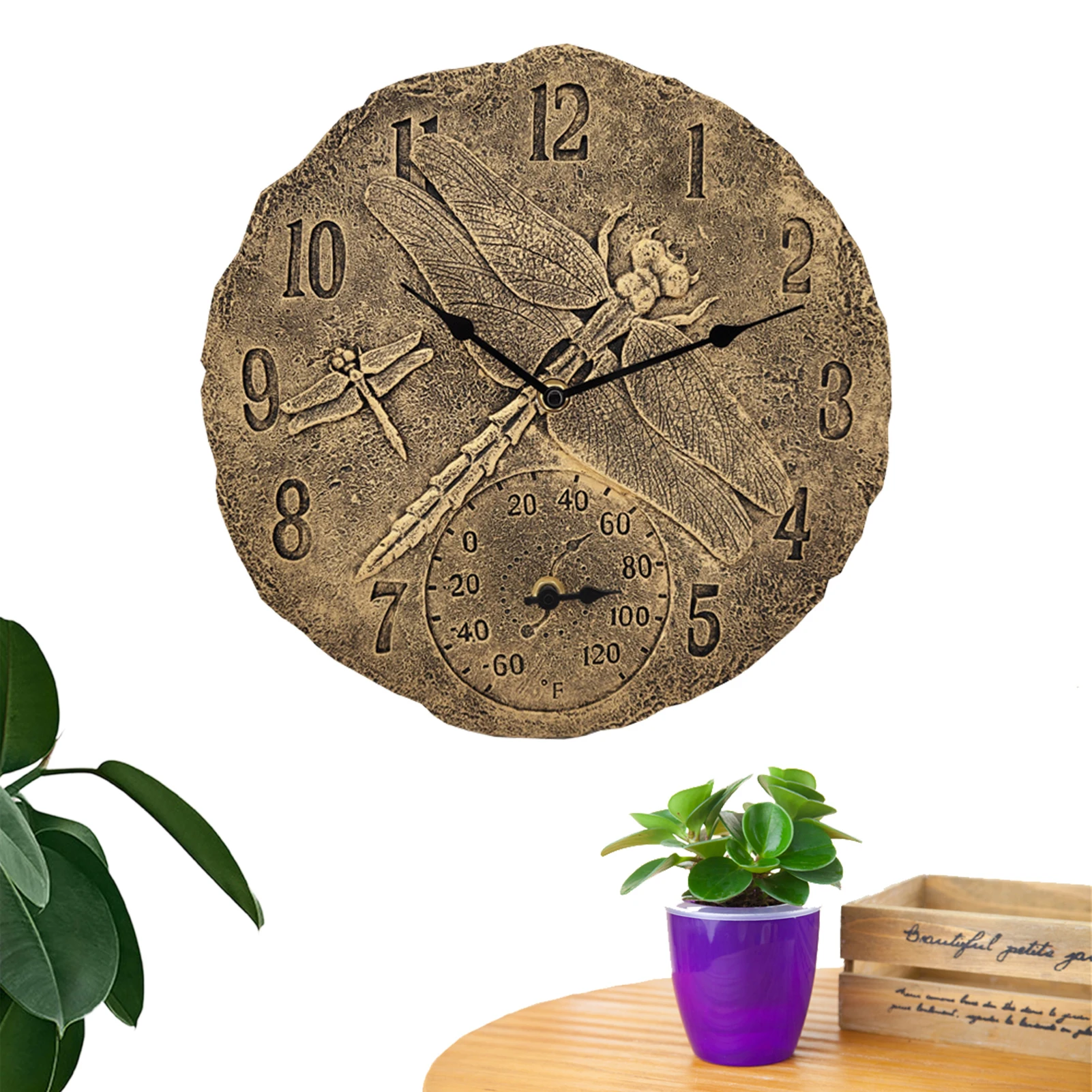 Battery Operated Wall Clocks Outdoor Indoor Resin Clock With Waterproof Movement Thermometer Battery Powered Home Decor Clock
Battery Operated Wall Clocks Outdoor Indoor Resin Clock With Waterproof Movement Thermometer Battery Powered Home Decor Clock