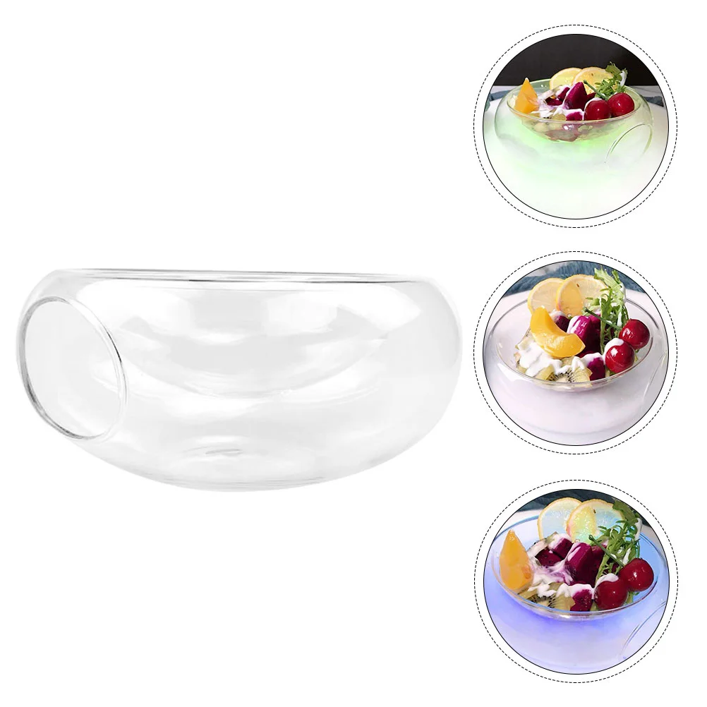 

Bowl Fruit Salad Ice Bowls Serving Chilled Dry Transparent Dip Vegetable Chiller Dish Caviar Kitchen Server Decorative Platter