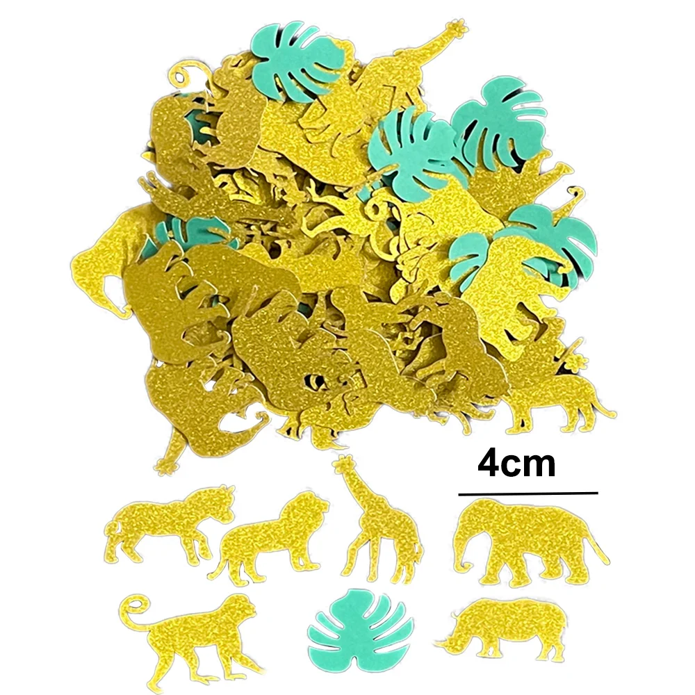 100PCS Jungle Animal Confetti Baby Shower Kids Birthday Party Supplies Favors Safari Themed Gold Glitter Zoom Shaped Confetti
100PCS Jungle Animal Confetti Baby Shower Kids Birthday Party Supplies Favors Safari Themed Gold Glitter Zoom Shaped Confetti