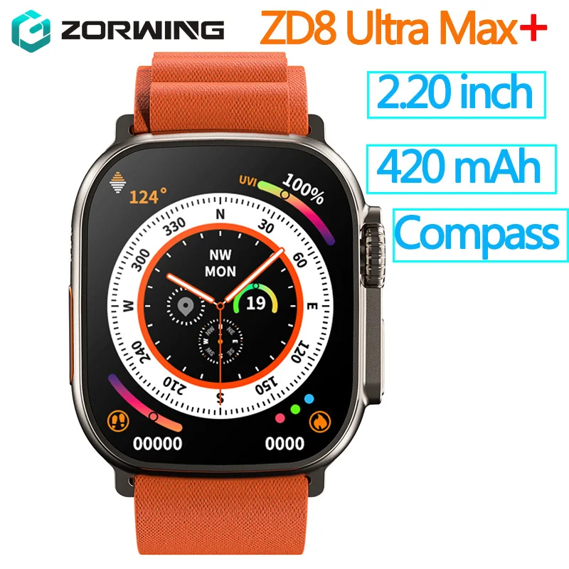 ZD8 Ultra Max+ Smart Watch Compass Strap Locks Men Bluetooth Call Wireless Charging NFC Series 8 IP68 Smartwatch Sport 2.20 Inch
ZD8 Ultra Max+ Smart Watch Compass Strap Locks Men Bluetooth Call Wireless Charging NFC Series 8 IP68 Smartwatch Sport 2.20 Inch