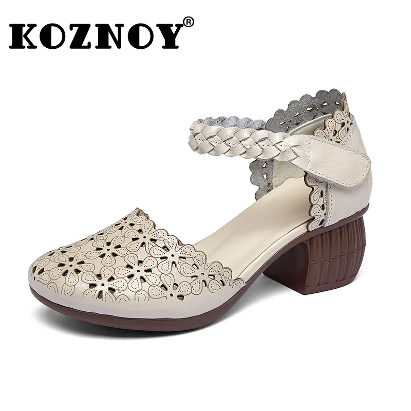koznoy 5cm retro hollow Ethnic pumps round toe Genuine Leather Comfortable Casual sandals hole Baotou summer flowers mom shoes
koznoy 5cm retro hollow Ethnic pumps round toe Genuine Leather Comfortable Casual sandals hole Baotou summer flowers mom shoes