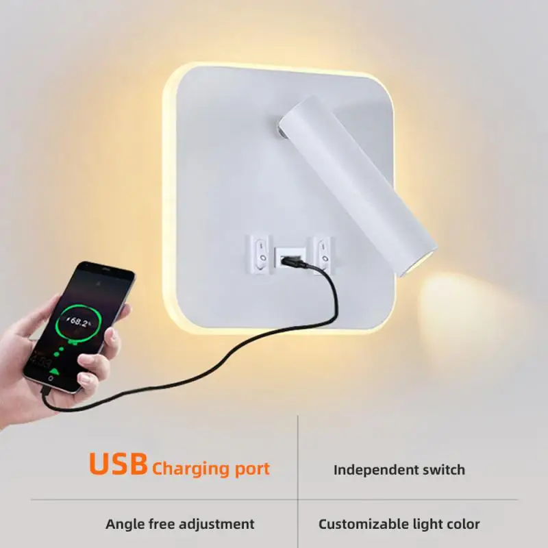 New Nordic Minimalist Wall Lamp Hotel Interior LED Reading Light Corridor Bedroom USB Charging Bedside Decorate Wall Lamp 220V 
New Nordic Minimalist Wall Lamp Hotel Interior LED Reading Light Corridor Bedroom USB Charging Bedside Decorate Wall Lamp 220V