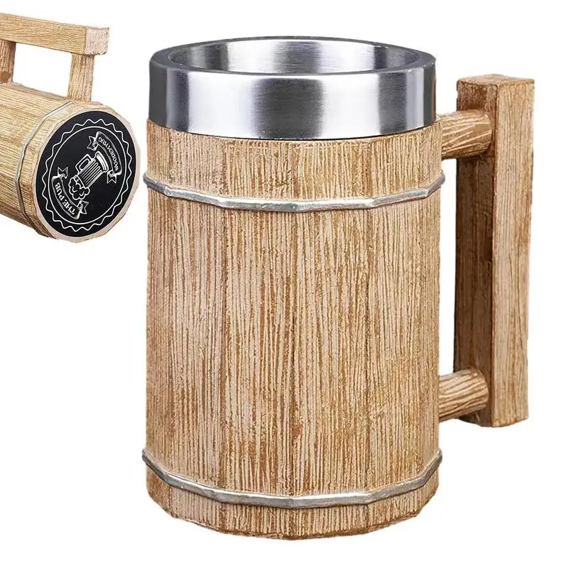 Barrel Beer Mug Simulation Wooden Beer Cup Double Wall Drinking Mug 600ml Handmade Whiskey Cup Imitation Viking For Drinks
Barrel Beer Mug Simulation Wooden Beer Cup Double Wall Drinking Mug 600ml Handmade Whiskey Cup Imitation Viking For Drinks