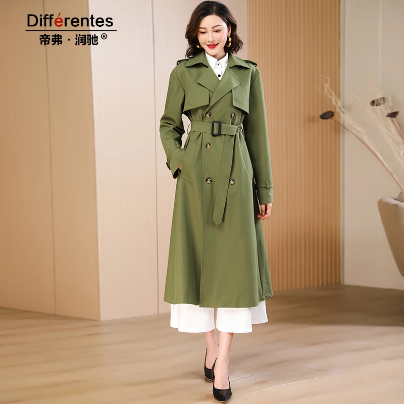 Autumn Trench Coat for Office Lady Double Breasted Jackets Korean Army Green Long Coat for Women Outwear Adjustable Waist
Autumn Trench Coat for Office Lady Double Breasted Jackets Korean Army Green Long Coat for Women Outwear Adjustable Waist