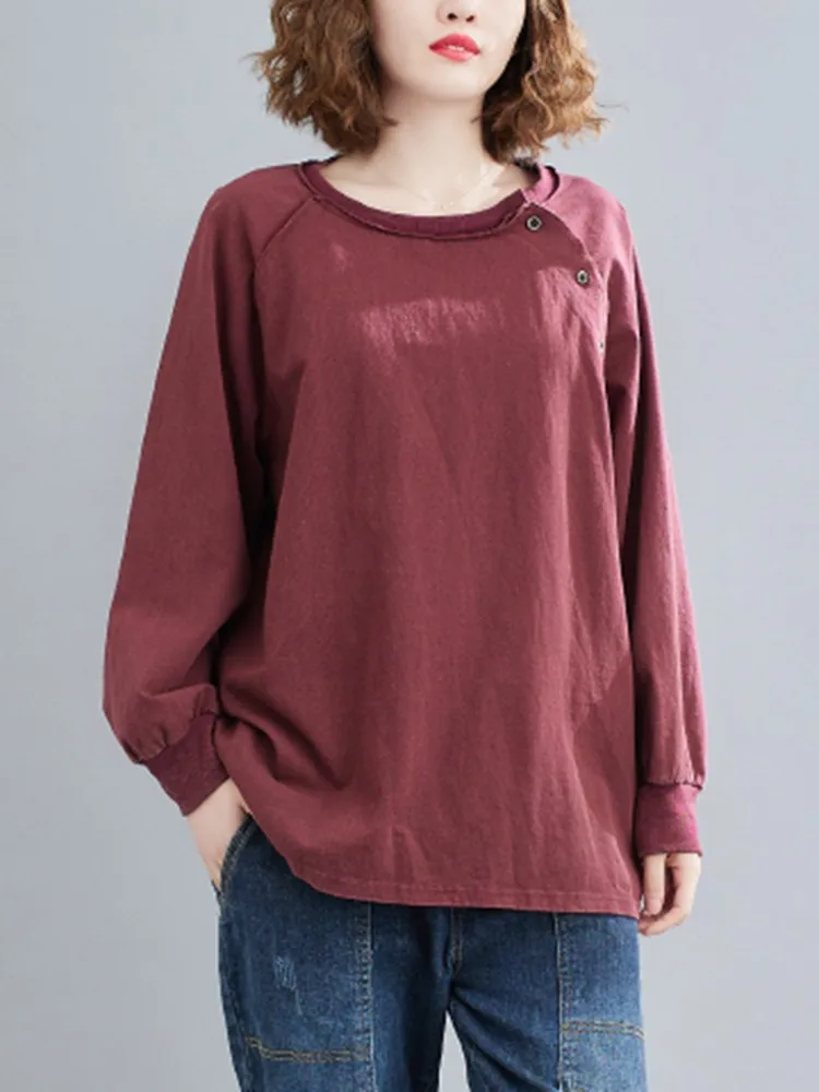 Women Long Sleeve Casual T-shirts New Arrival 2022 Autumn Korean Style O-neck Solid Color Loose Female Cotton Tops Tees B2191 
Women Long Sleeve Casual T-shirts New Arrival 2022 Autumn Korean Style O-neck Solid Color Loose Female Cotton Tops Tees B2191