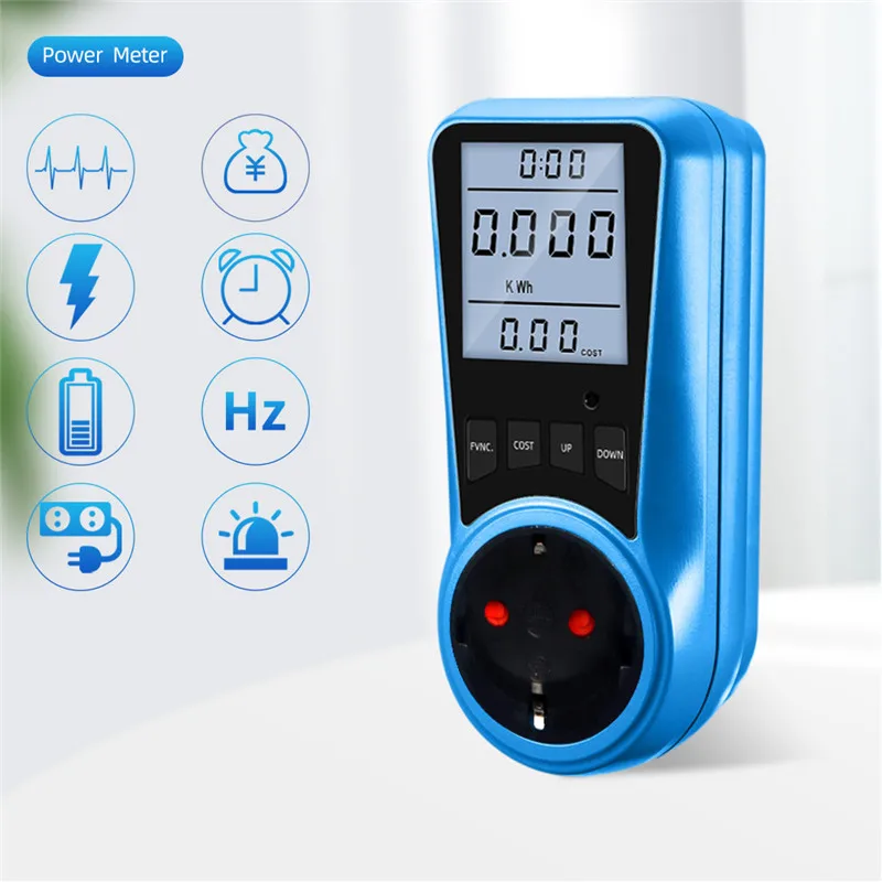 

NEW Digital Current Meter Voltmeter Socket AC Power Meter Time Watt Power Energy Tester Wattmeter For EU US UK AU FR BR IT Plug