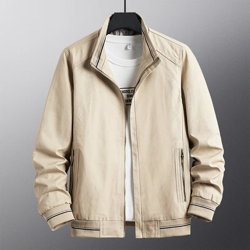 Spring Autumn New Men's Jackets Stand Collar Casual Fashion Slim Tops Youth Washed Cotton Khaki Coats Big Mens Jacket Fashion
Spring Autumn New Men's Jackets Stand Collar Casual Fashion Slim Tops Youth Washed Cotton Khaki Coats Big Mens Jacket Fashion
