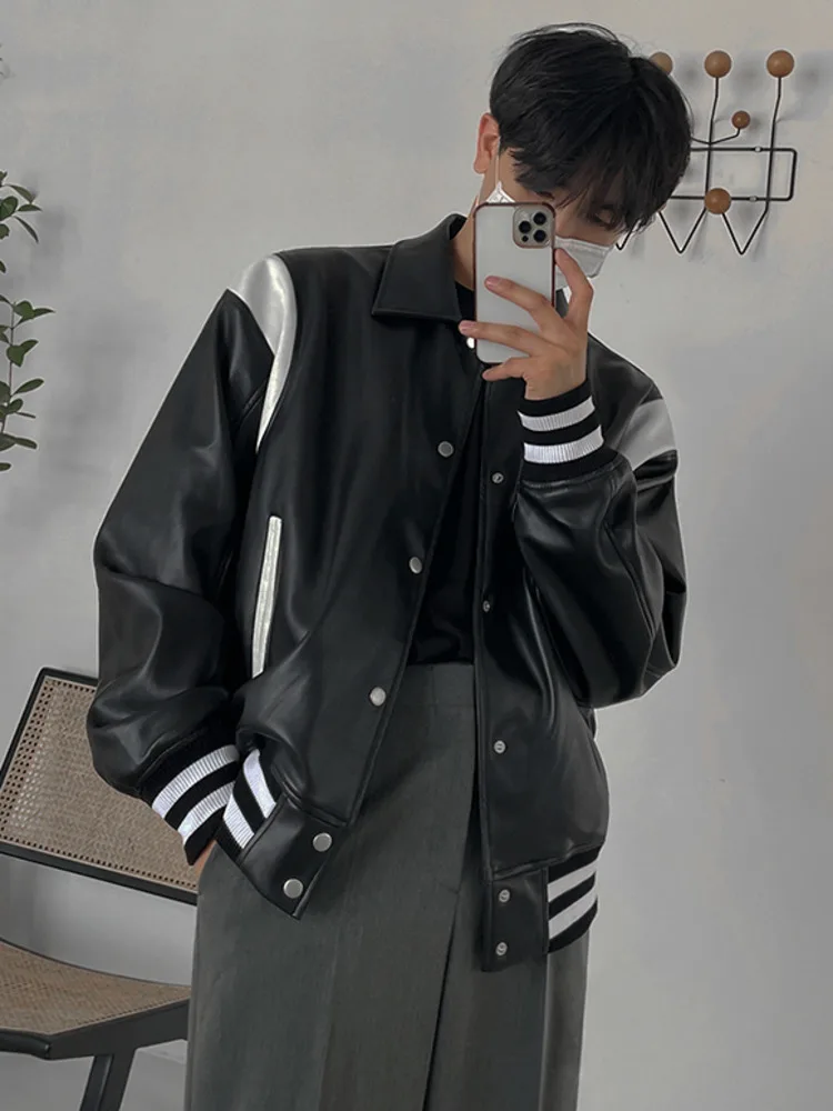 SYUHGFA Men's Clothing Single Breasted PU Leather Baseball Jacket Korean Fashion Autumn 2022 Spring High Quality Black Coat
SYUHGFA Men's Clothing Single Breasted PU Leather Baseball Jacket Korean Fashion Autumn 2022 Spring High Quality Black Coat