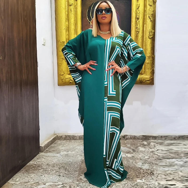 African Dresses For Women Muslim Boubou Robe 2022 New Print Stripe V-neck Kanga Clothing Summer Loose Long Sleeve Maxi Clothes
African Dresses For Women Muslim Boubou Robe 2022 New Print Stripe V-neck Kanga Clothing Summer Loose Long Sleeve Maxi Clothes