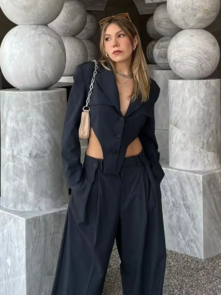 TRAF 2023 Women Suit Pants 2-Piece Set Chic and Elegant Woman Set 2023 Fashion Ladies' Trend Bare Waist Blazer Casual Pants Suit
TRAF 2023 Women Suit Pants 2-Piece Set Chic and Elegant Woman Set 2023 Fashion Ladies' Trend Bare Waist Blazer Casual Pants Suit