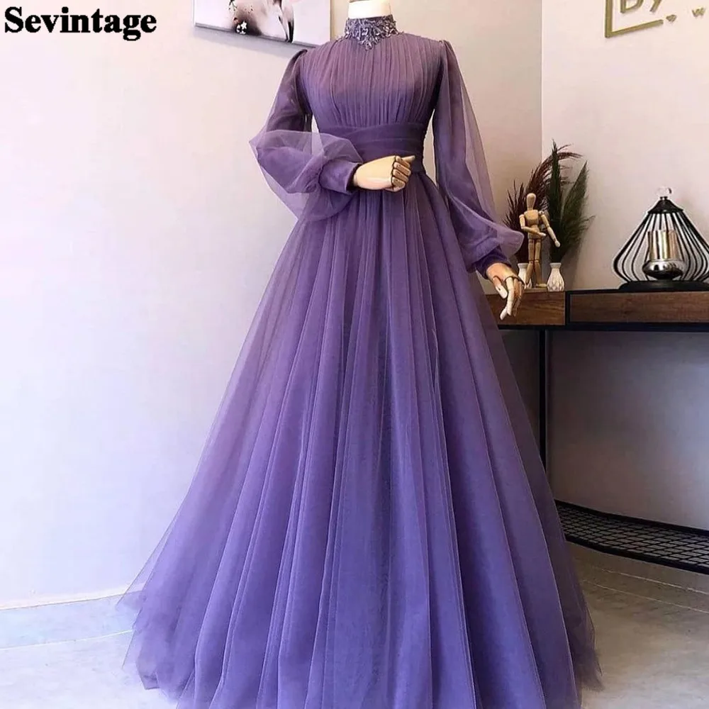 Фиолетовое Тюлевое мусульманское платье для выпускного вечера Sevintage с длинными рукавами и высоким воротником кружевные плиссированные жен...
Фиолетовое Тюлевое мусульманское платье для выпускного вечера Sevintage с длинными рукавами и высоким воротником кружевные плиссированные жен...