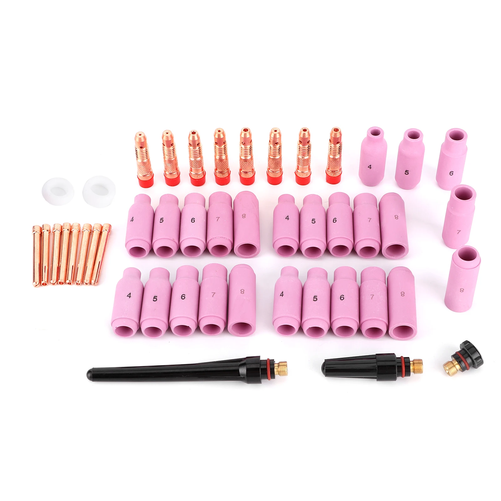 46Pcs Welding Nozzle TIG Contact Welder Nozzle for Torch 17/18/26 Repairing Tool
46Pcs Welding Nozzle TIG Contact Welder Nozzle for Torch 17/18/26 Repairing Tool