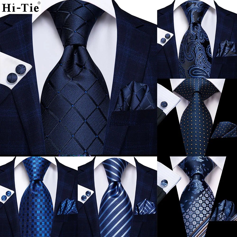 Navy Blue Plaid 63inch Silk Mens Tie Set Extra Long Ties for Men Woven Classic 160cm Men Necktie Pocket Square Cufflinks Hi-Tie
Navy Blue Plaid 63inch Silk Mens Tie Set Extra Long Ties for Men Woven Classic 160cm Men Necktie Pocket Square Cufflinks Hi-Tie