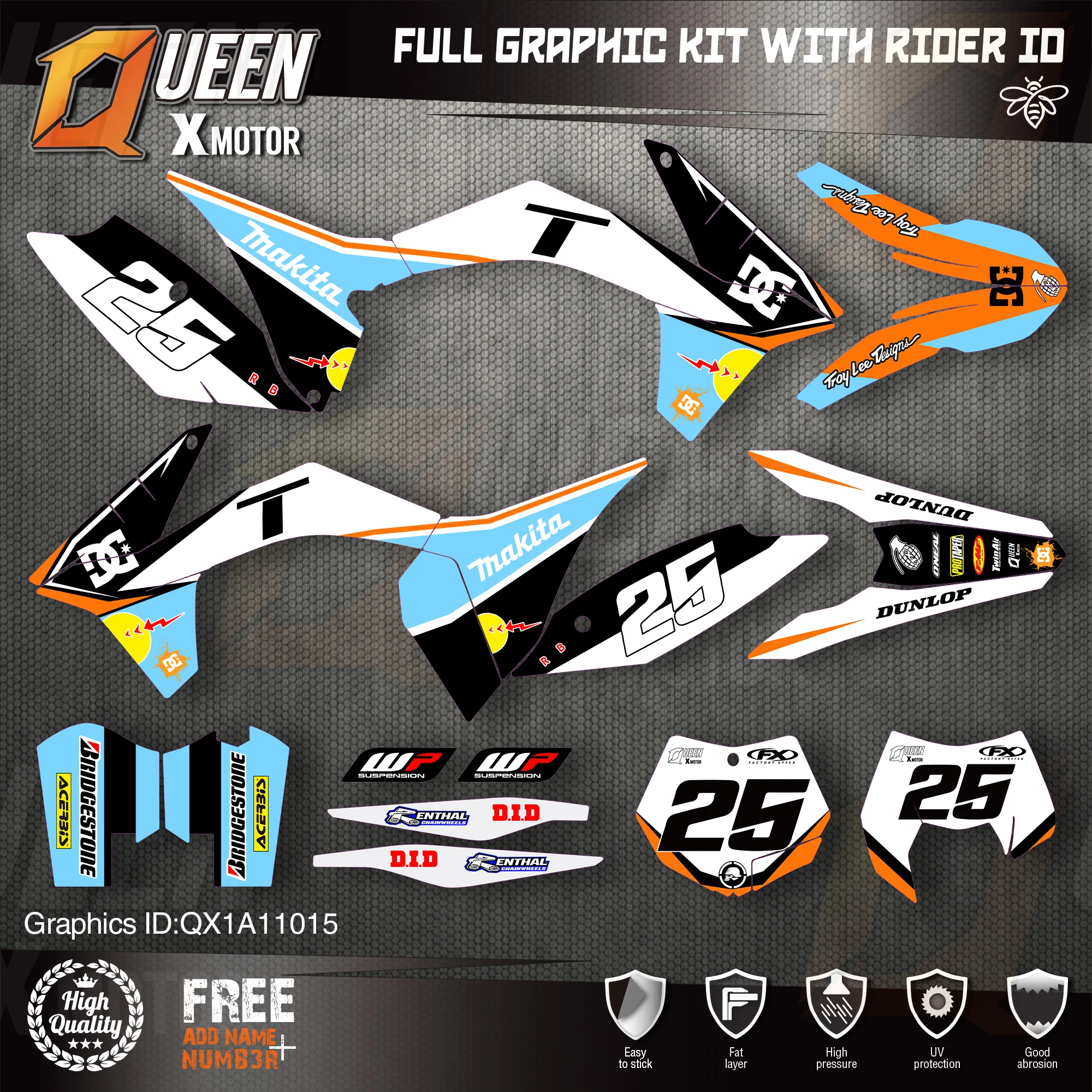 QUEEN X MOTOR Custom Team графические наклейки, Набор наклеек для KTM 2011 2012 SX SXF , 2012 2013 EXC Φ 015
QUEEN X MOTOR Custom Team графические наклейки, Набор наклеек для KTM 2011 2012 SX SXF , 2012 2013 EXC Φ 015