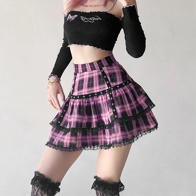 Мини-юбка для торта Lolita, фиолетовая и розовая клетчатая плиссированная юбка, готика, Япония, Харадзюку, панк, Милая Кружевная, кавайная одежд...
Мини-юбка для торта Lolita, фиолетовая и розовая клетчатая плиссированная юбка, готика, Япония, Харадзюку, панк, Милая Кружевная, кавайная одежд...