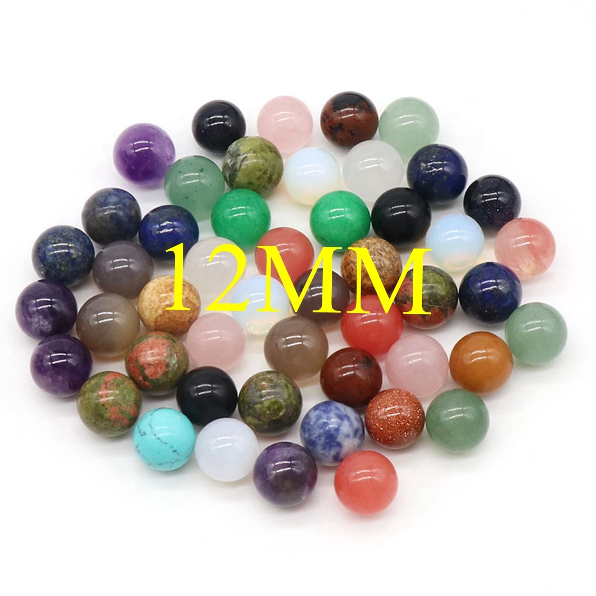 12MM Gemstone Chakra Balls 10PCS For Stress Relief Meditation Balancing Home Decoration Bulks Crystal Spheres Polished
12MM Gemstone Chakra Balls 10PCS For Stress Relief Meditation Balancing Home Decoration Bulks Crystal Spheres Polished