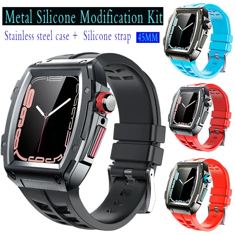 Kit Luxury Metal case for apple watch 7 45mm 6 5 4 se 44mm Stainless steel cover for iWatch 7 6 5 4 protector
Kit Luxury Metal case for apple watch 7 45mm 6 5 4 se 44mm Stainless steel cover for iWatch 7 6 5 4 protector