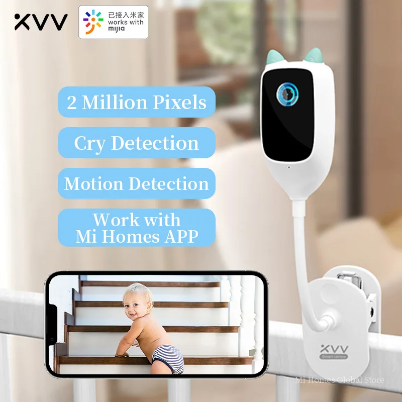 Xiaovv Smart Baby Monitor Baby crying detection HD 1080P Infrared night vision 150° wide angle Humanoid detection Mi Home
Xiaovv Smart Baby Monitor Baby crying detection HD 1080P Infrared night vision 150° wide angle Humanoid detection Mi Home
