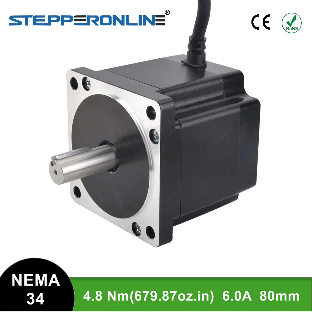 Nema 34 Stepper Motor 4.8Nm (679.87oz.in) 6A 4-lead 86x86x80mm Stepping Motor 14mm Shaft for CNC Engraving Machine
Nema 34 Stepper Motor 4.8Nm (679.87oz.in) 6A 4-lead 86x86x80mm Stepping Motor 14mm Shaft for CNC Engraving Machine