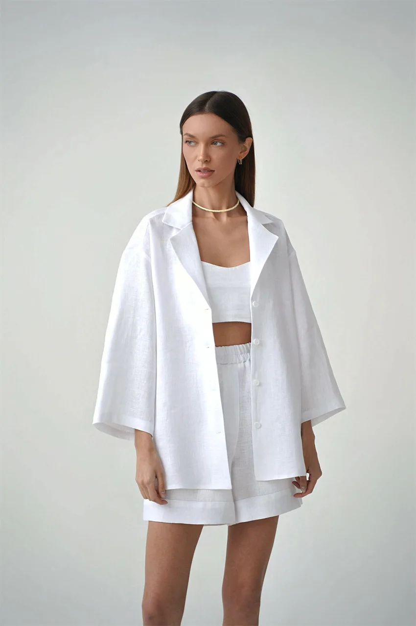 Cotton Linen Shirt Shorts Two Piece Set Women Casual Long Sleeve Shirts With Wide Leg Short Suit Female 2022 Office Lady Outfit
Cotton Linen Shirt Shorts Two Piece Set Women Casual Long Sleeve Shirts With Wide Leg Short Suit Female 2022 Office Lady Outfit