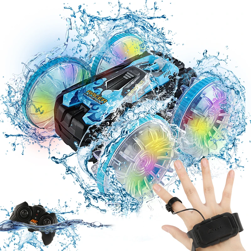 Amphibious RC Car Gesture Stunt Car 4wd All Terrain Double-sided Tumbling Driving Radio Controlled Outdoor Water Toys For Boy
Amphibious RC Car Gesture Stunt Car 4wd All Terrain Double-sided Tumbling Driving Radio Controlled Outdoor Water Toys For Boy