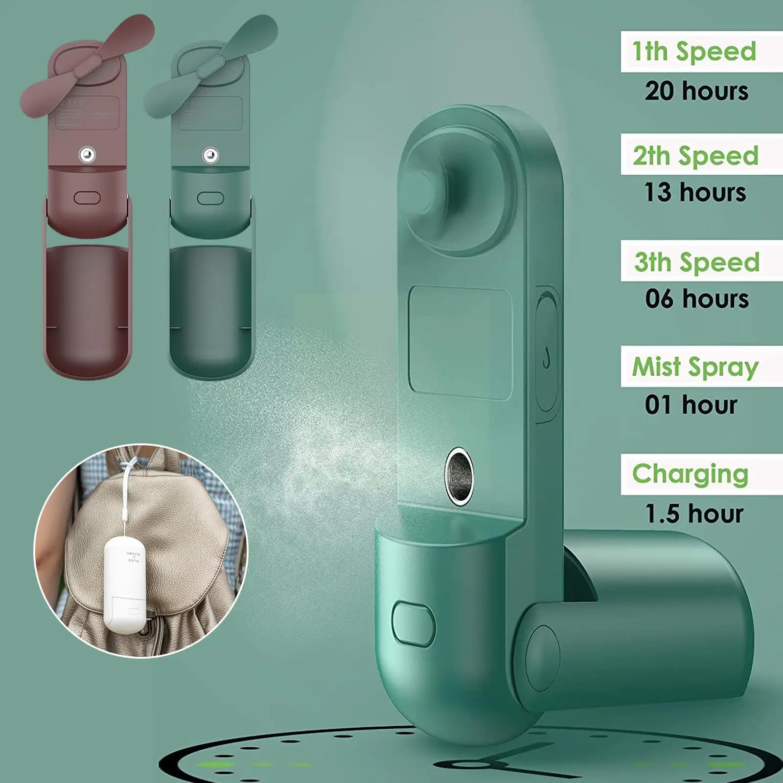 3 In 1 Handheld Mini Cooling Fan Foldable Neck Hanging Humidifier USB Adjustable Handheld Fan Fan Spray Rechargeable Fan Wa W1Y0
3 In 1 Handheld Mini Cooling Fan Foldable Neck Hanging Humidifier USB Adjustable Handheld Fan Fan Spray Rechargeable Fan Wa W1Y0