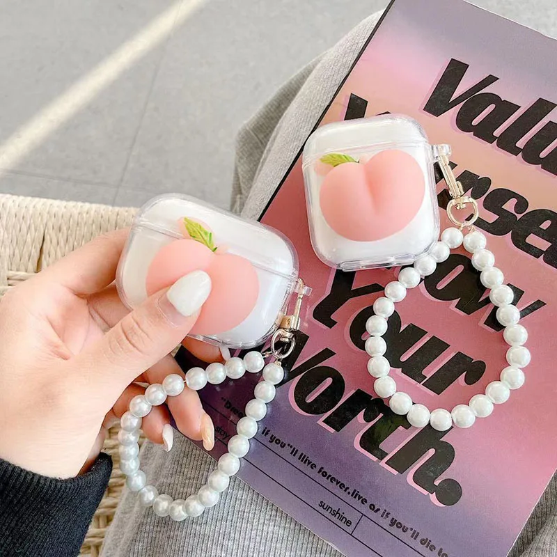 Cute Pink Soft Peaches Pearl Necklace Bluetooth Headset Cover for Airpods 1 2 3 Pro Silicone Airpods Case
Cute Pink Soft Peaches Pearl Necklace Bluetooth Headset Cover for Airpods 1 2 3 Pro Silicone Airpods Case