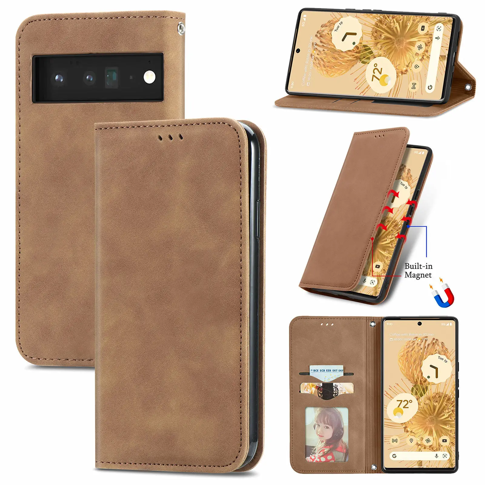 Foldable Stand Textured PU Leather Wallet Magnetic Business Clasp Phone Case for Google Pixel 7 6 6A Pro 5A 5G Cover
Foldable Stand Textured PU Leather Wallet Magnetic Business Clasp Phone Case for Google Pixel 7 6 6A Pro 5A 5G Cover