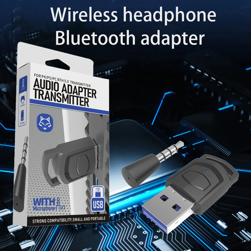 Беспроводной игровой адаптер для наушников Bluetooth-совместимая версия 5.0для PS5 PS4 игр
Беспроводной игровой адаптер для наушников Bluetooth-совместимая версия 5.0для PS5 PS4 игр