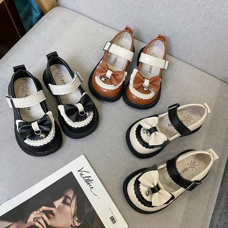 Children Lolita Shoes Girl Leather Shoes Stitching with Cute Bow Shallow Mary Janes Versatile Kids Fashion Casual Shoes
Children Lolita Shoes Girl Leather Shoes Stitching with Cute Bow Shallow Mary Janes Versatile Kids Fashion Casual Shoes