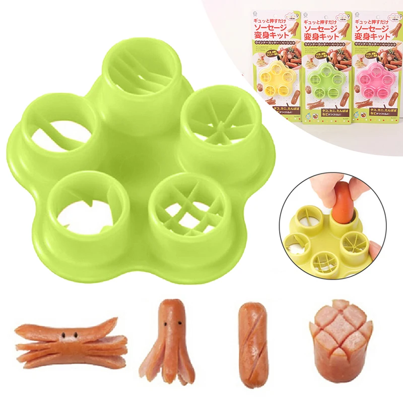 5 In 1 Sausage Hot Dog Cutter Set Ham Sausage Cutter Kitchen Cutting Mold DIY Lunch 
5 In 1 Sausage Hot Dog Cutter Set Ham Sausage Cutter Kitchen Cutting Mold DIY Lunch