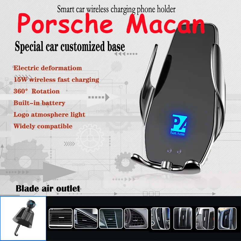 For Porsche Macan Car Cell Mobile Phone Holder Wireless Charger 15W Fit 2.0T S 3.0T Turbo 3.6T 2014 2016 GTS 2017
For Porsche Macan Car Cell Mobile Phone Holder Wireless Charger 15W Fit 2.0T S 3.0T Turbo 3.6T 2014 2016 GTS 2017
