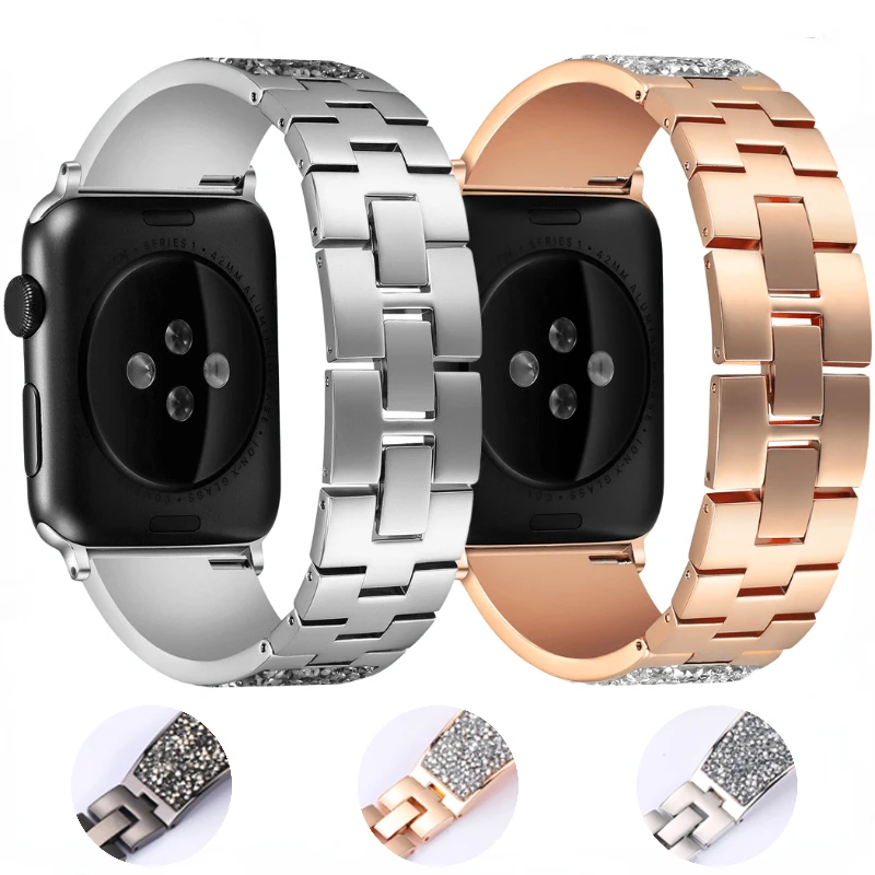 Diamond Stainless Steel Strap For Apple watch UItra 49mm 8 7 45mm 41mm Bracelet Band iWatch 6 5 4 SE 40mm 44mm 42mm 38mm Correa
Diamond Stainless Steel Strap For Apple watch UItra 49mm 8 7 45mm 41mm Bracelet Band iWatch 6 5 4 SE 40mm 44mm 42mm 38mm Correa