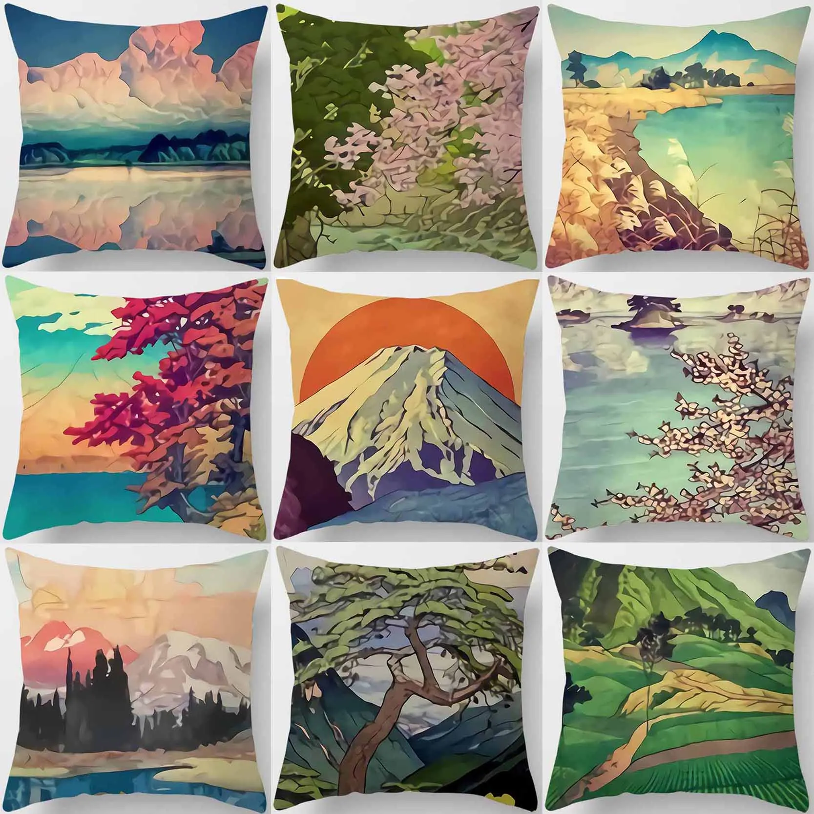 Painting landscape series cushion cover sofa office pillowcase peach decoration Rainbow pillowcase home decoration
Painting landscape series cushion cover sofa office pillowcase peach decoration Rainbow pillowcase home decoration