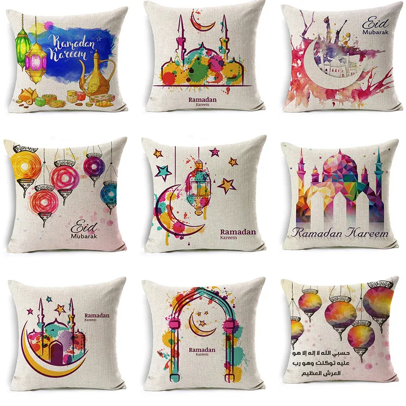 45x45cm EID Mubarak Linen Cushion Cover Ramadan Decoration Pillowcase Sofa Car Cushion Case Star Moon Pattern Throw Pillow Case
45x45cm EID Mubarak Linen Cushion Cover Ramadan Decoration Pillowcase Sofa Car Cushion Case Star Moon Pattern Throw Pillow Case