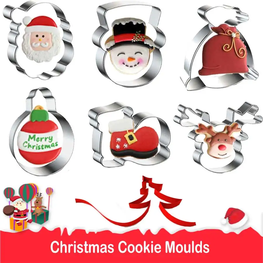 

Рождественская форма в виде головы Санта-Клауса для самостоятельного изготовления бисквитов, рождественские формы для печенья, инструменты для украшения тортов